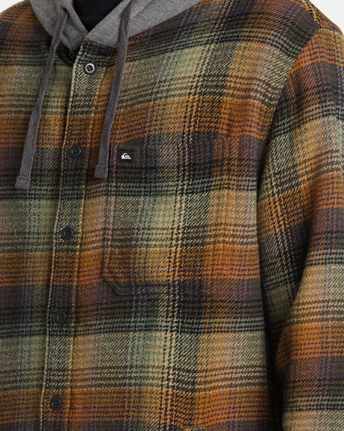 Quiksilver Shirts & Polos | Under $100>Sandbar Long Sleeve Flannel Shirt GRAPELEAFSANDBARHOODEDFLAN