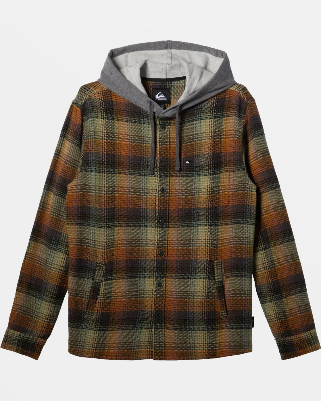 Quiksilver Shirts & Polos | Under $100>Sandbar Long Sleeve Flannel Shirt GRAPELEAFSANDBARHOODEDFLAN