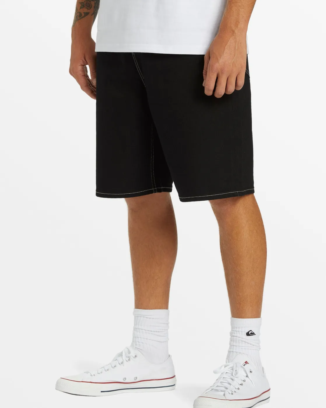 Quiksilver Shorts & Amphibians>Saturn Baggy Denim Shorts - BLACK