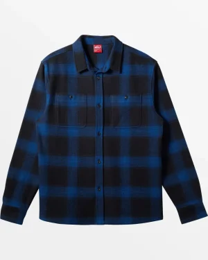Quiksilver Shirts & Polos>Saturn Shadow Plaid Long Sleeve Flannel Shirt MONACOBLUESATURNSHADOWPLAID