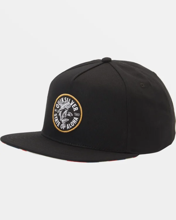 Quiksilver Hats>Shark Dive Snapback Hat BLACK