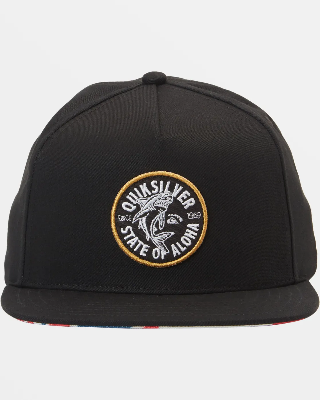 Quiksilver Hats>Shark Dive Snapback Hat BLACK