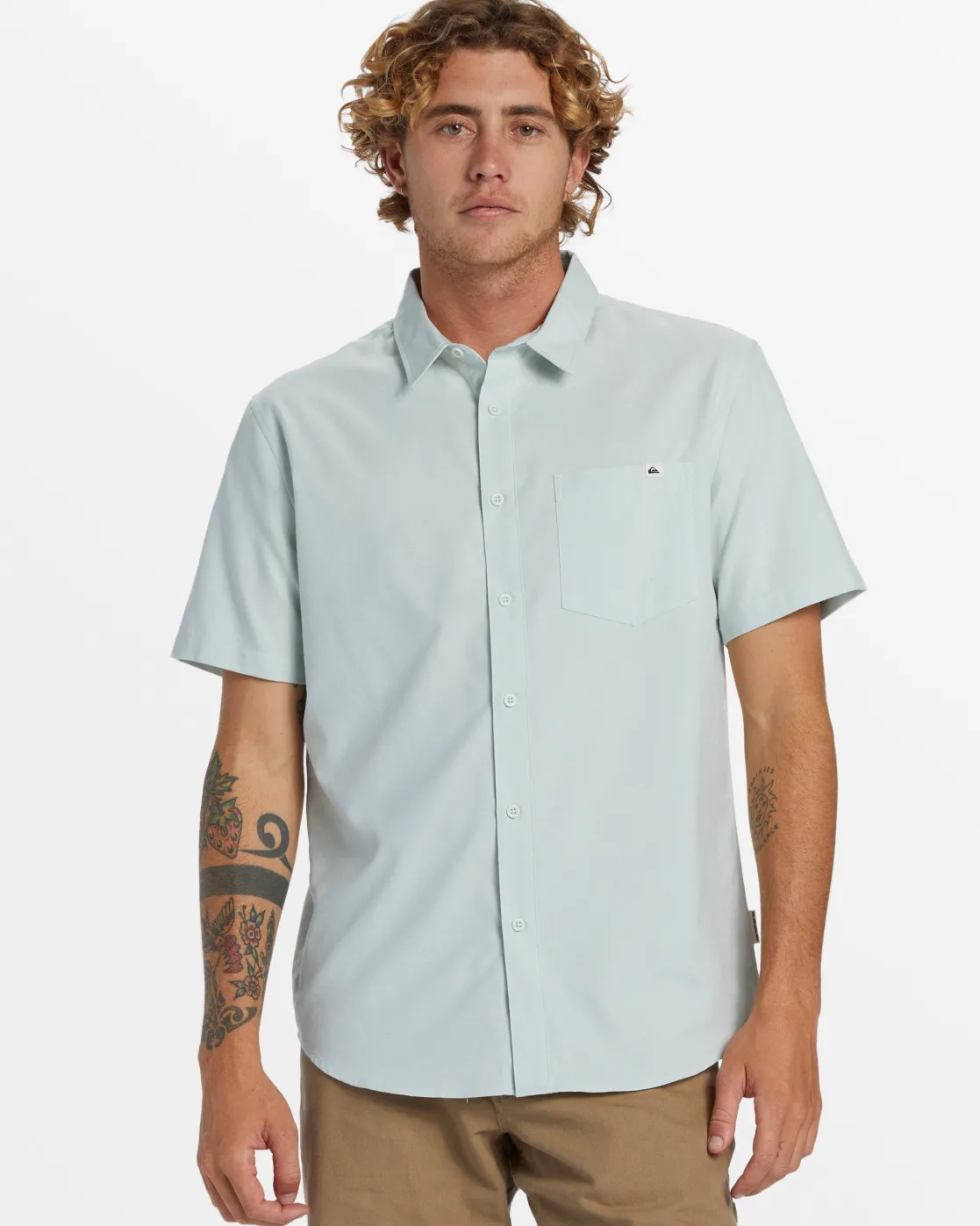 Quiksilver Shirts & Polos>Shoreline Classic Short Sleeve Shirt SUBTLEGREENSHORELINECLASIC