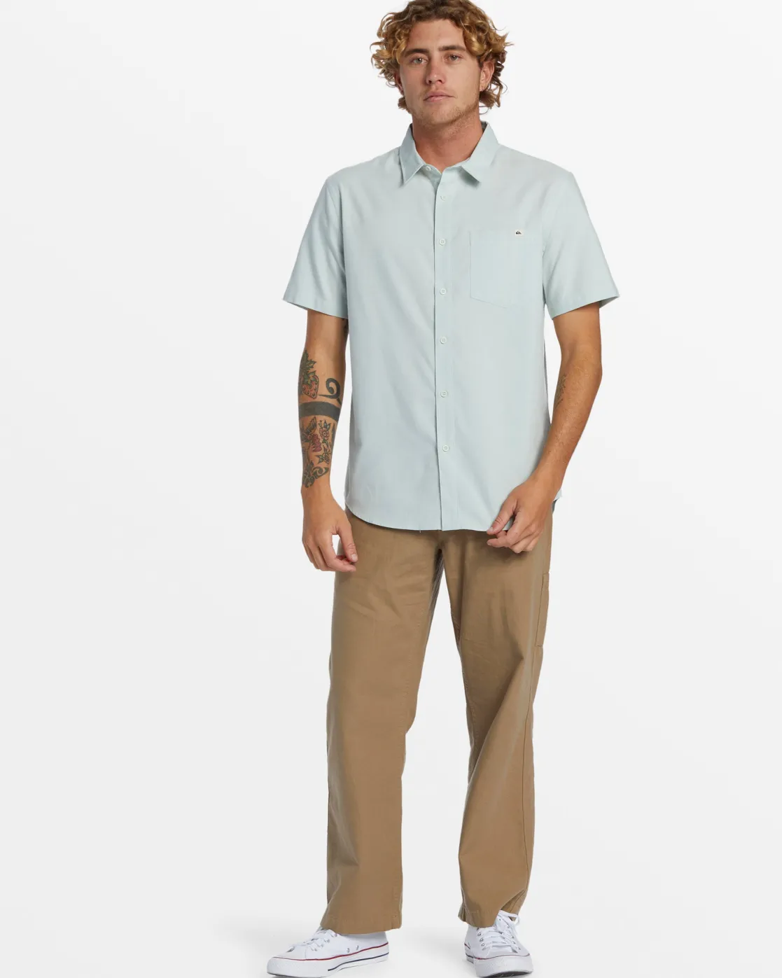 Quiksilver Shirts & Polos>Shoreline Classic Short Sleeve Shirt SUBTLEGREENSHORELINECLASIC