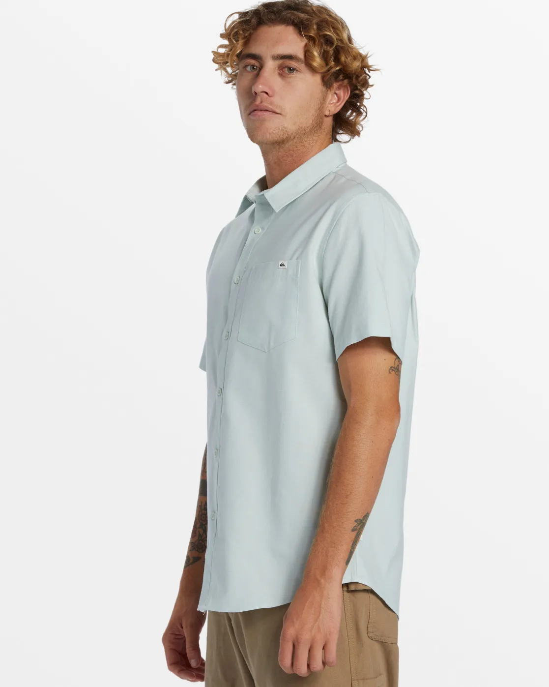 Quiksilver Shirts & Polos>Shoreline Classic Short Sleeve Shirt SUBTLEGREENSHORELINECLASIC