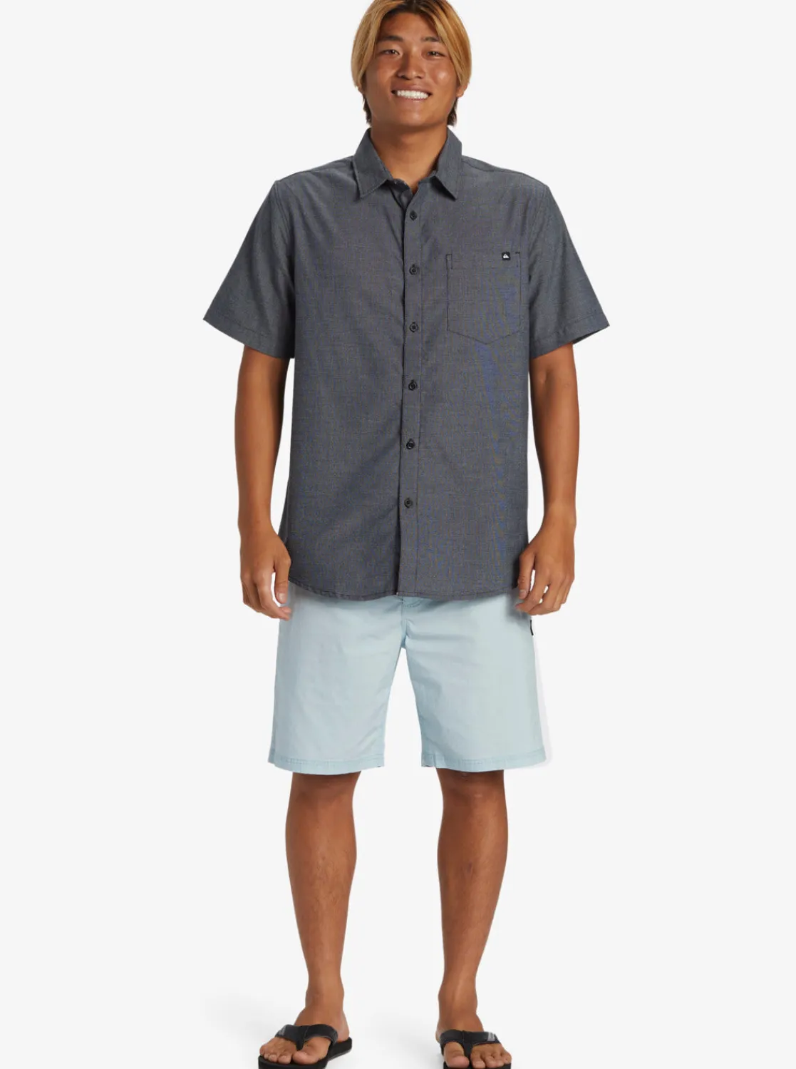 Quiksilver Shirts & Polos>Shoreline Classic Short Sleeve Shirt DARKNAVY