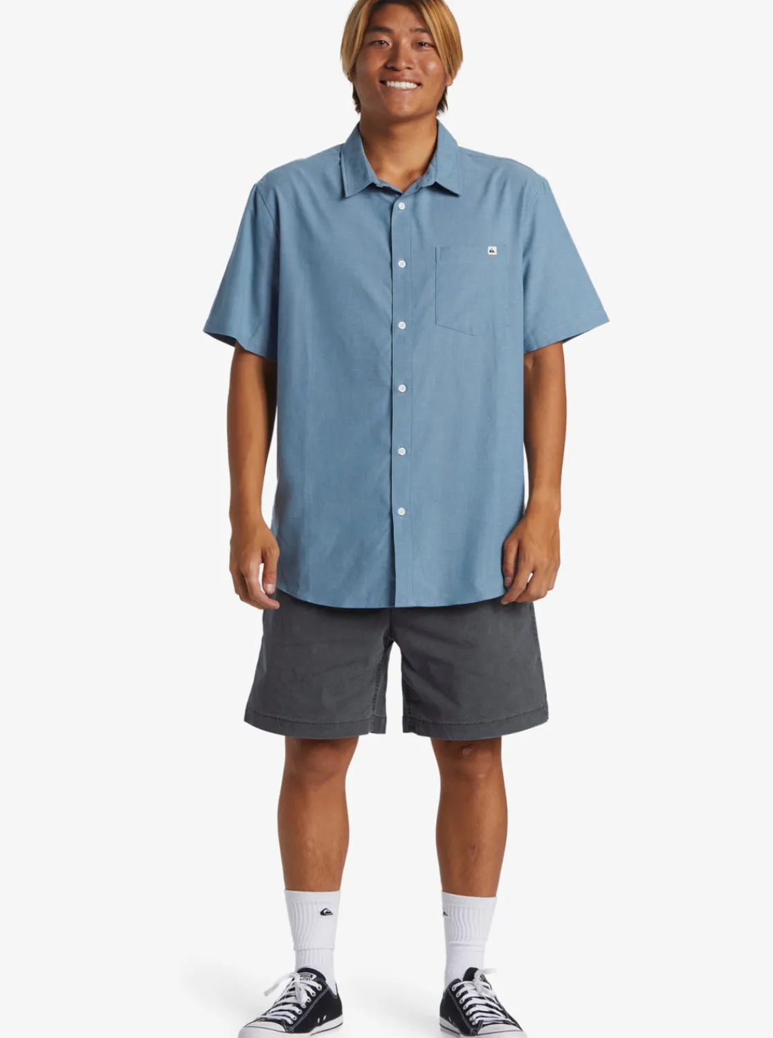 Quiksilver Shirts & Polos>Shoreline Classic Short Sleeve Shirt BLUESHADOW