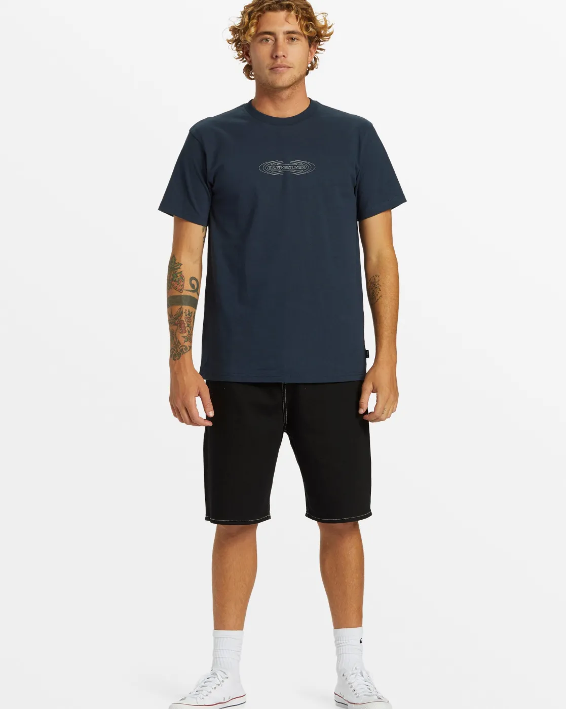 Quiksilver Tees>Spikes Oversized T-Shirt - DARKNAVY
