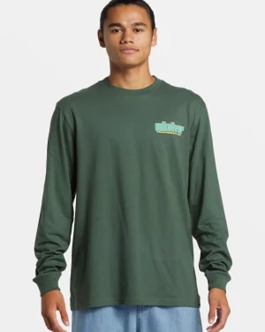 Quiksilver Tees>Three Tree Long Sleeve T-Shirt FOREST
