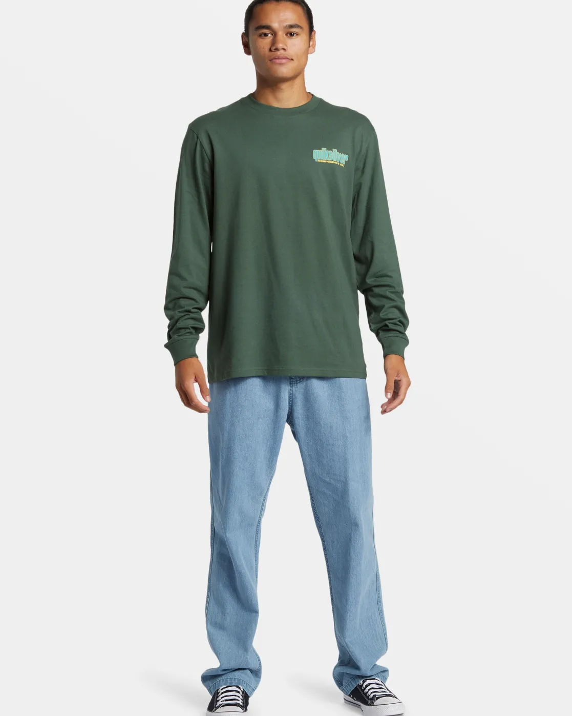 Quiksilver Tees>Three Tree Long Sleeve T-Shirt FOREST