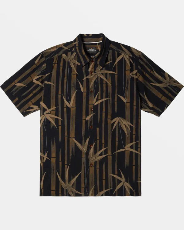 Quiksilver Shirts & Polos | Shirts & Polos>Waterman Bamboo Cove Short Sleeve Shirt BLACKBAMBOOCOVE