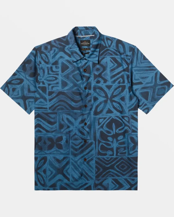 Quiksilver Shirts & Polos | Shirts & Polos>Waterman Batik Tapa Short Sleeve Shirt MAJOLICABLUEBATIKTAPA
