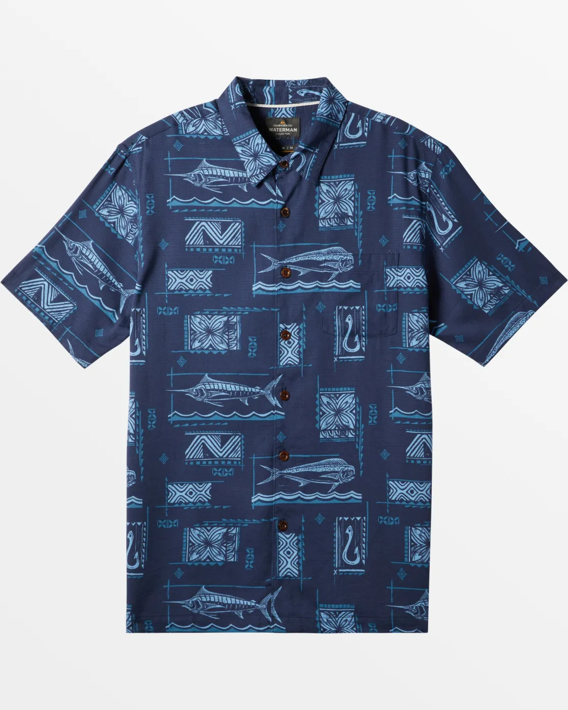 Quiksilver Shirts & Polos | Shirts & Polos>Waterman Big Blue Short Sleeve Shirt MOODINDIGOBIGBLUEWOVEN