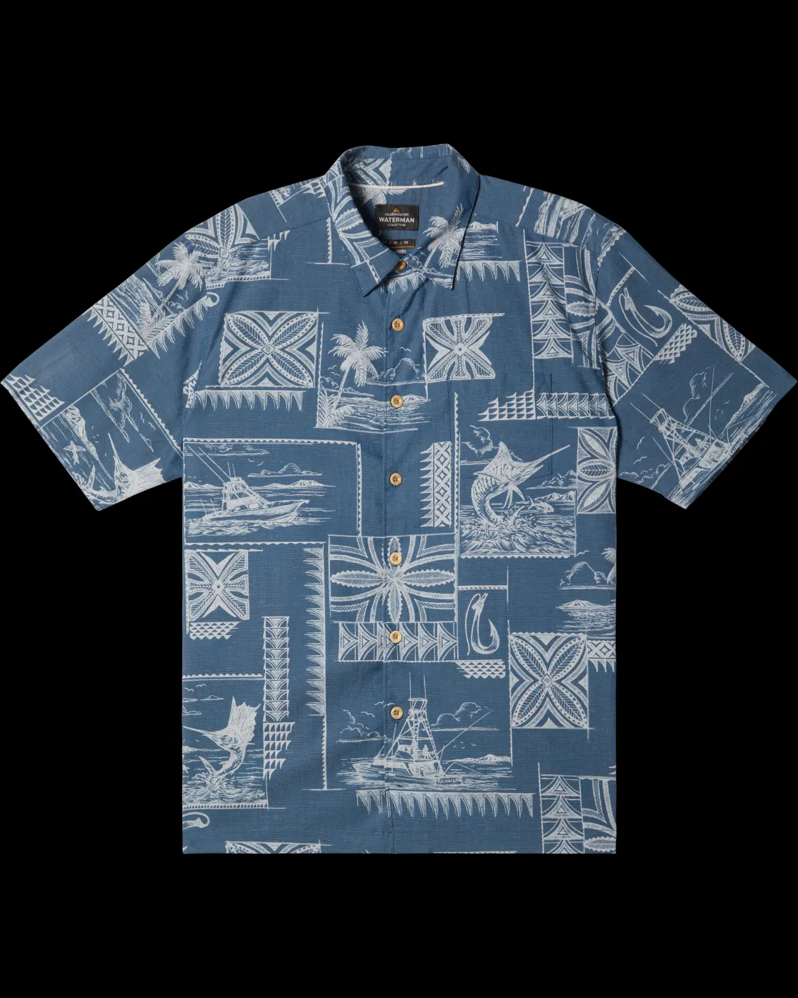Quiksilver Shirts & Polos | Shirts & Polos>Waterman Bill Fish Short Sleeve Shirt MAJOLICABLUEBILLFISH