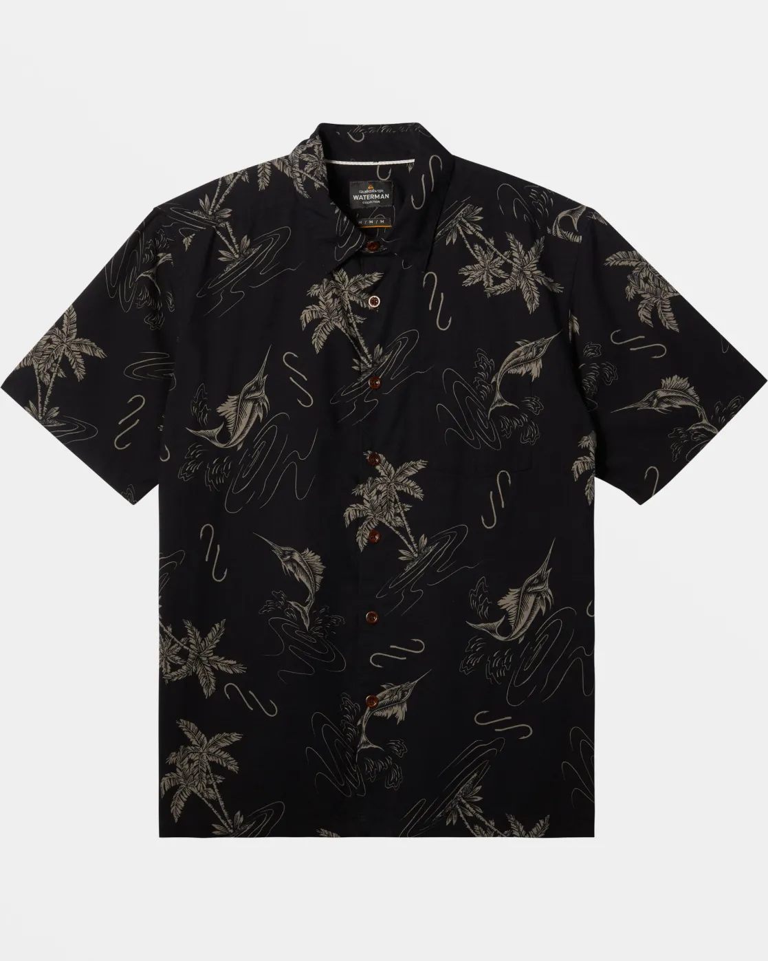 Quiksilver Shirts & Polos | Shirts & Polos>Waterman Bimini Twist Short Sleeve Shirt BLACKBIMINITWIST