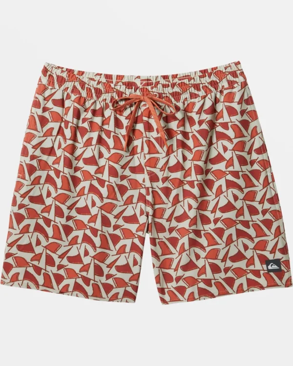 Quiksilver Boardshorts | Boardshorts>Waterman Cluster Fin 17" Swim Trunks OVERCAST