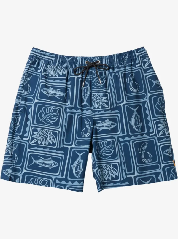 Quiksilver Boardshorts | Boardshorts>Waterman Framed Volley 17" Swim Trunks FRAMEDARTENSIGNBLUE
