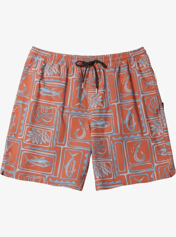 Quiksilver Boardshorts | Boardshorts>Waterman Framed Volley 17" Swim Trunks FRAMEDARTMANGO