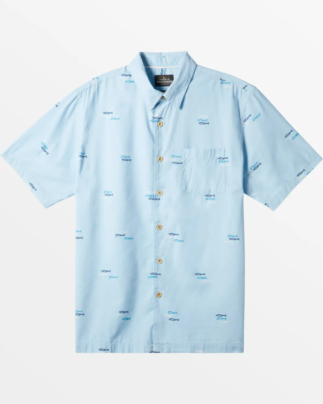 Quiksilver Shirts & Polos | Shirts & Polos>Waterman Game On Short Sleeve Shirt DREAMBLUEGAMEONWOVEN