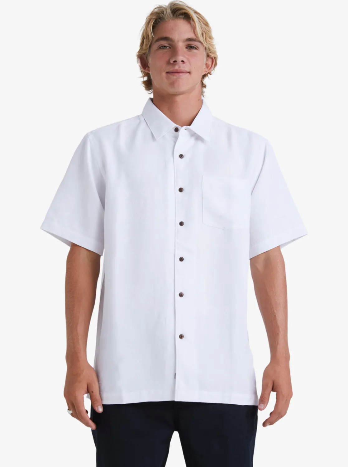 Quiksilver Shirts & Polos | Shirts & Polos>Waterman Manele Bay Short Sleeve Shirt WHITE
