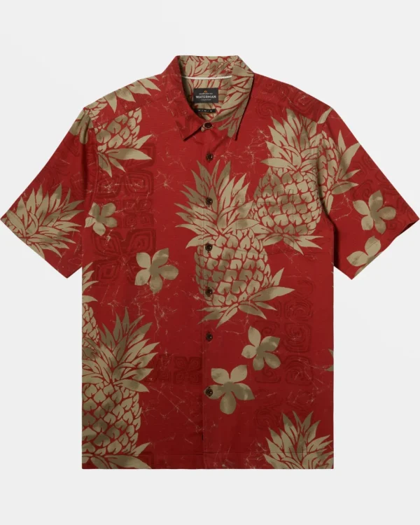 Quiksilver Shirts & Polos | Shirts & Polos>Waterman Pineapple Bay Short Sleeve Shirt TANDORISPICEPINEAPPLEBAY