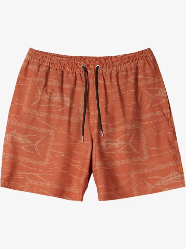 Quiksilver Boardshorts | Boardshorts>Waterman Reef Point Volley 17" Swim Trunks REEFPOINTMANGO