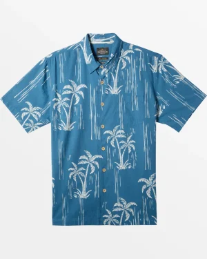 Quiksilver Shirts & Polos>Waterman Shady Palms Short Sleeve Shirt BLUESTEELSHADYPALMSWOVEN