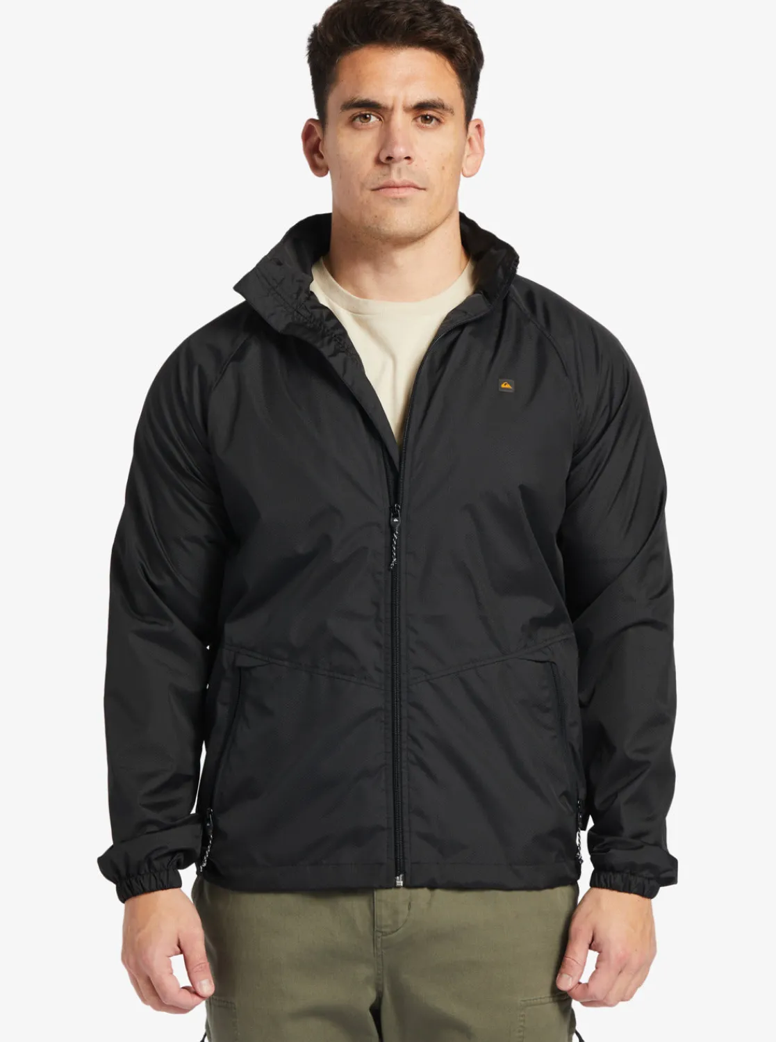 Quiksilver Jackets & Sweatshirts | Jackets>Waterman Shell Shock Water-Resistant Lightweight Mini Ripstop Windbreaker BLACK