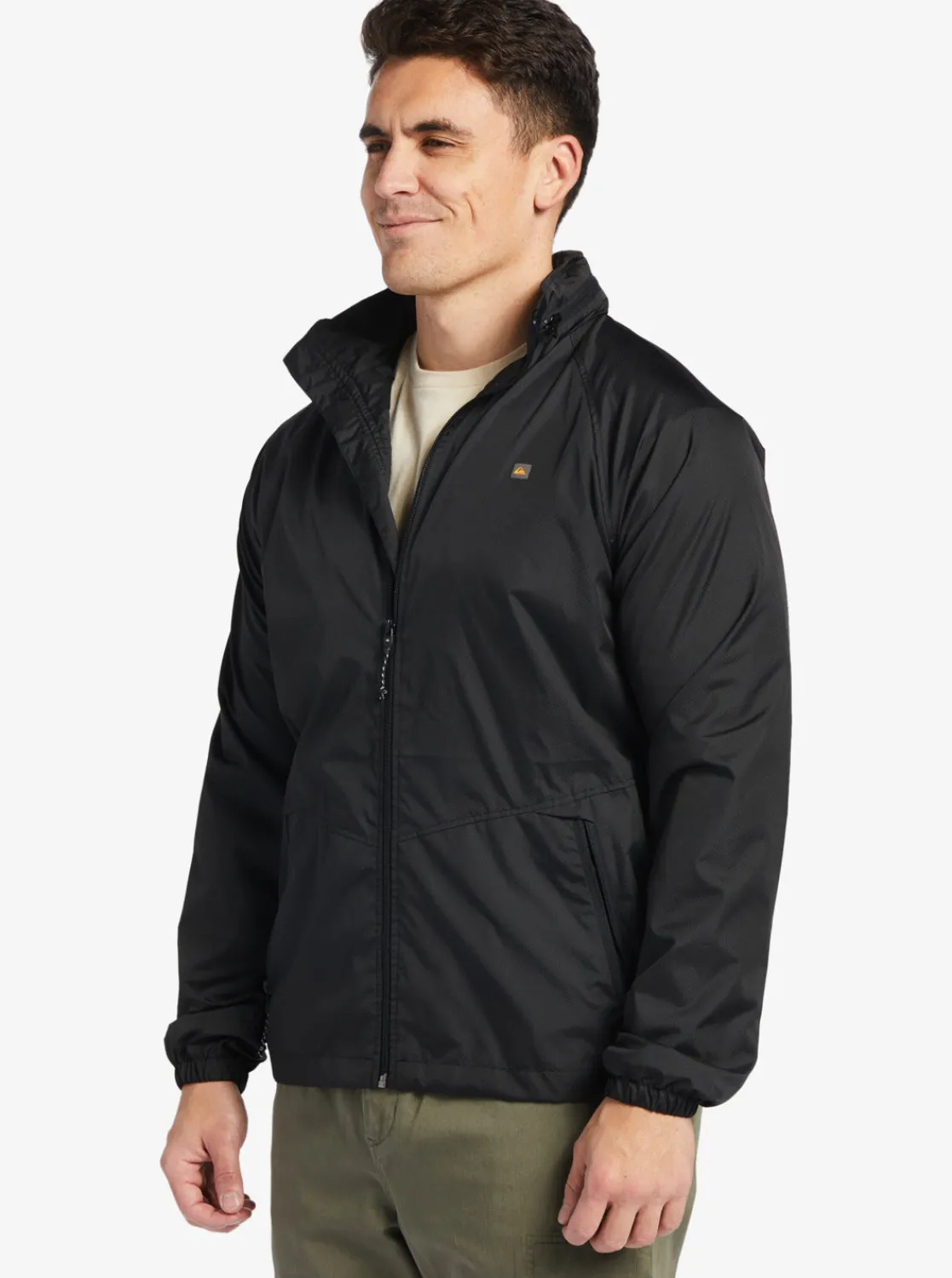 Quiksilver Jackets & Sweatshirts | Jackets>Waterman Shell Shock Water-Resistant Lightweight Mini Ripstop Windbreaker BLACK