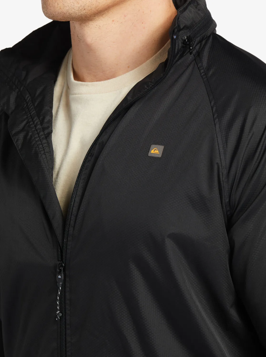 Quiksilver Jackets & Sweatshirts | Jackets>Waterman Shell Shock Water-Resistant Lightweight Mini Ripstop Windbreaker BLACK