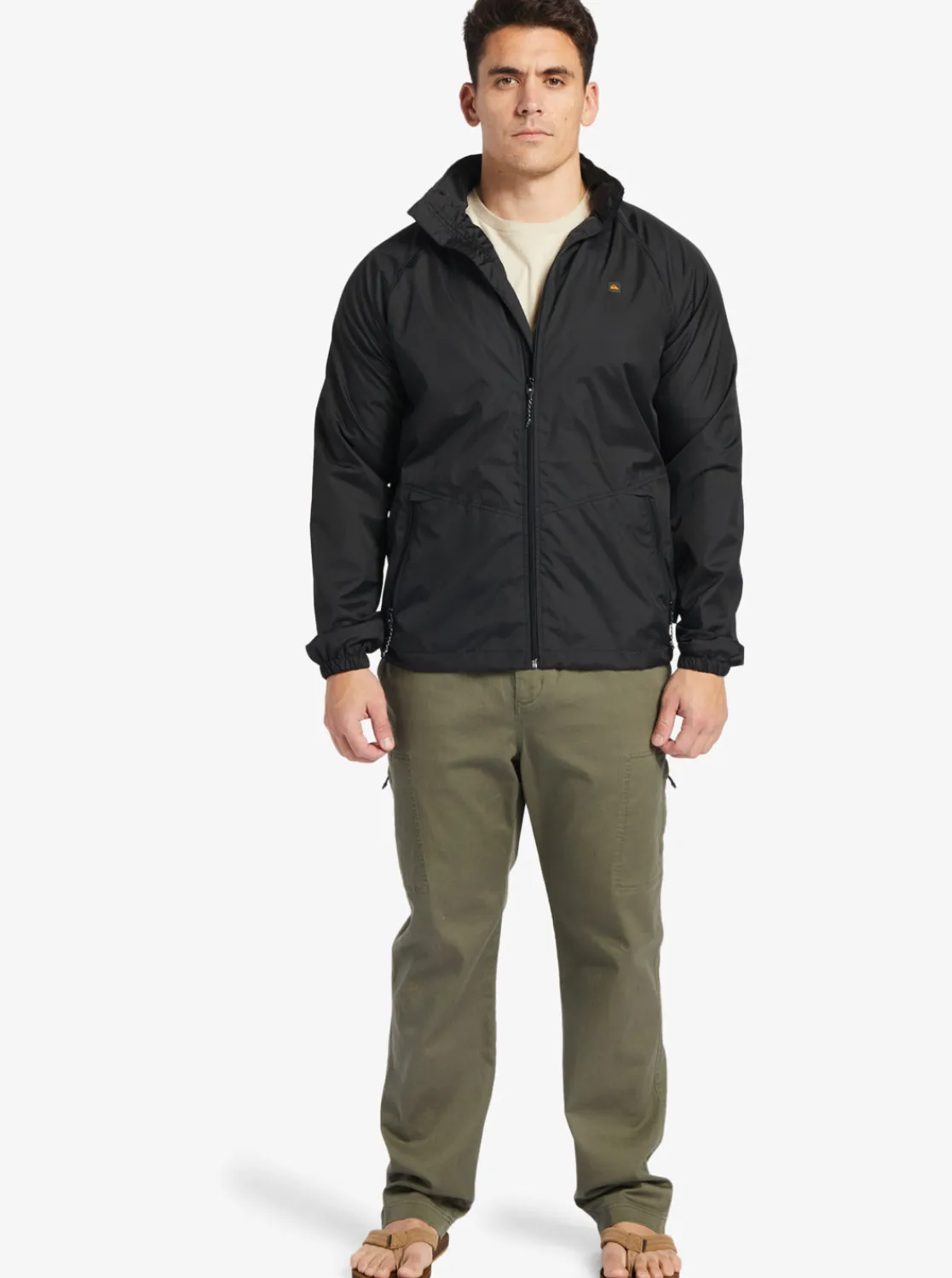 Quiksilver Jackets & Sweatshirts | Jackets>Waterman Shell Shock Water-Resistant Lightweight Mini Ripstop Windbreaker BLACK