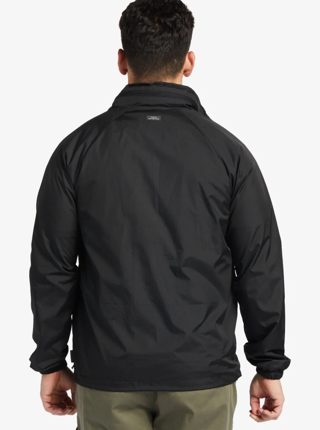 Quiksilver Jackets & Sweatshirts | Jackets>Waterman Shell Shock Water-Resistant Lightweight Mini Ripstop Windbreaker BLACK