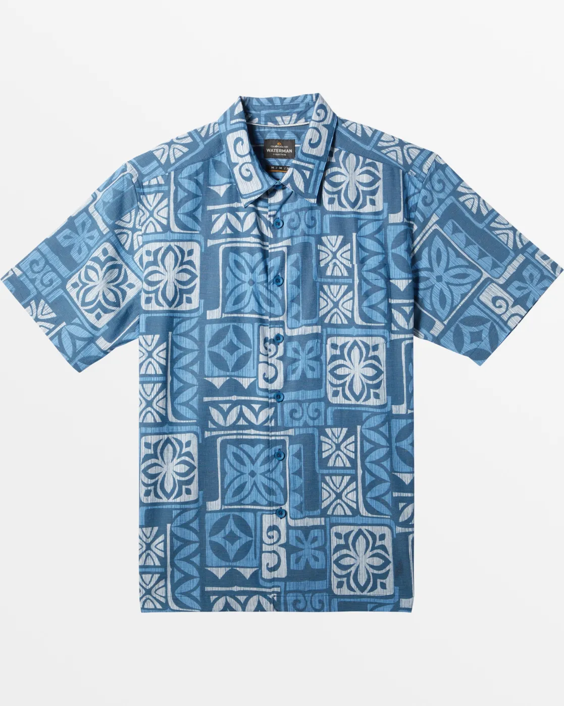Quiksilver Shirts & Polos | Shirts & Polos>Waterman Tapa Time Short Sleeve Shirt BLUESTEELTAPATIMEWOVEN