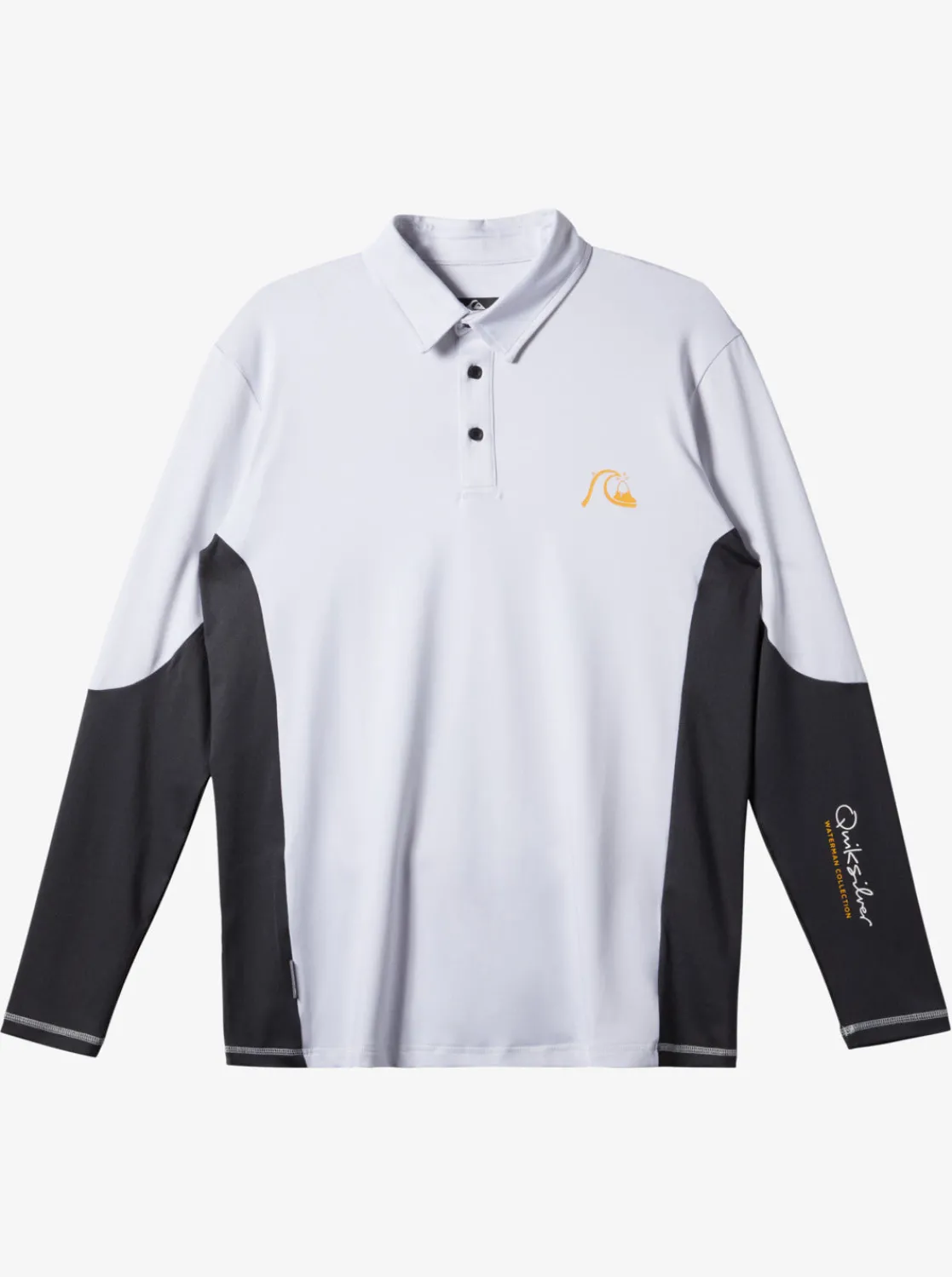 Quiksilver Rashguards>Waterman Waterman Piscator Polo Long Sleeve UPF 50 Surf T-Shirt WHITE
